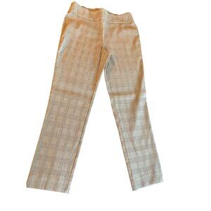 Counterparts Womens Plaid Stretch Pants Size 14 Black & White Flat Front